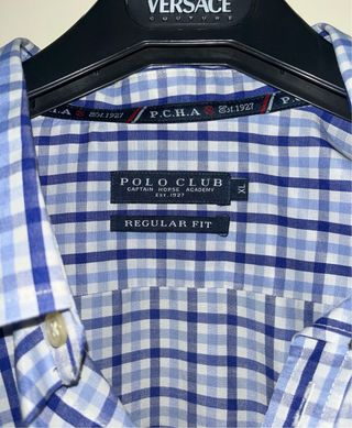 Camisa Polo Club Cuadros Azul Talla XL