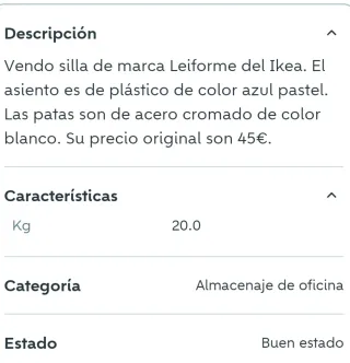 Silla IKEA azul y blanca