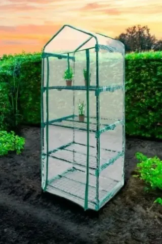 Invernadero 4 Baldas con ruedas 70x50x165cm