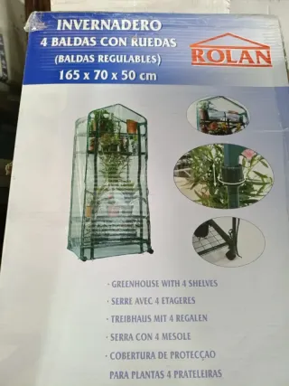 Invernadero 4 Baldas con ruedas 70x50x165cm