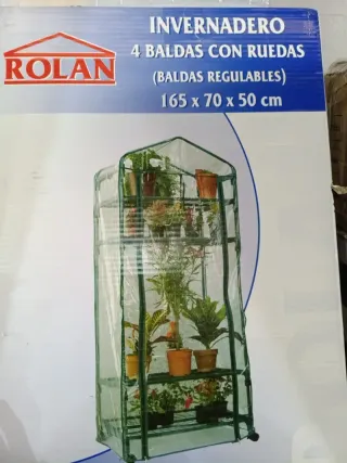 Invernadero 4 Baldas con ruedas 70x50x165cm
