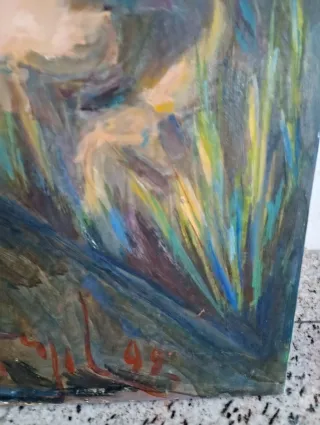 Dipinto mare con uccelli