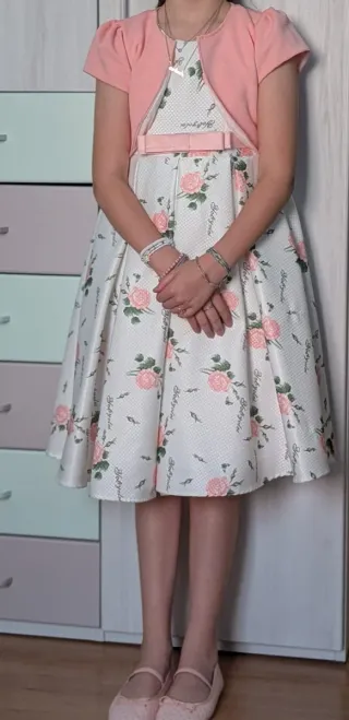 Vestido y chaqueta niña celebración T140