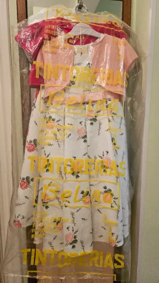 Vestido y chaqueta niña celebración T140