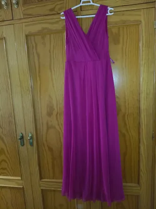 Vestido largo fucsia boda