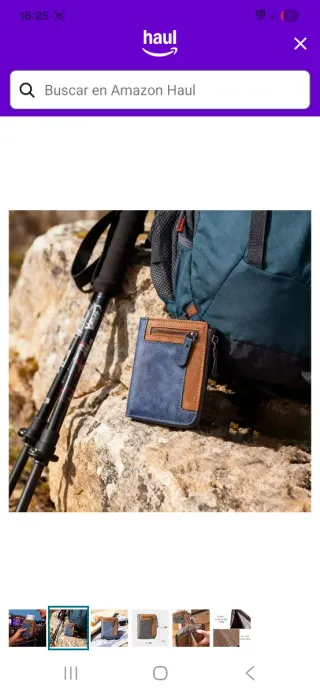 Cartera de hombre azul y marrón nuevo a estrenar