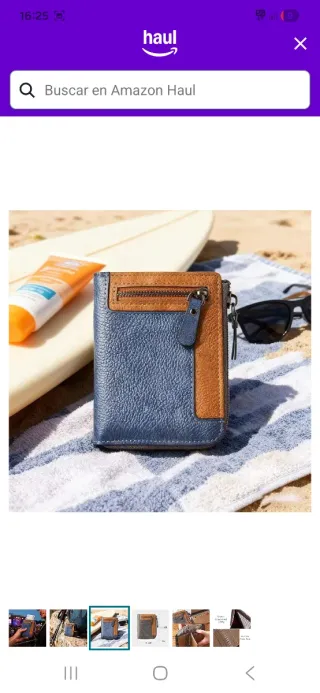 Cartera de hombre azul y marrón nuevo a estrenar