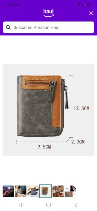 Cartera de hombre azul y marrón nuevo a estrenar