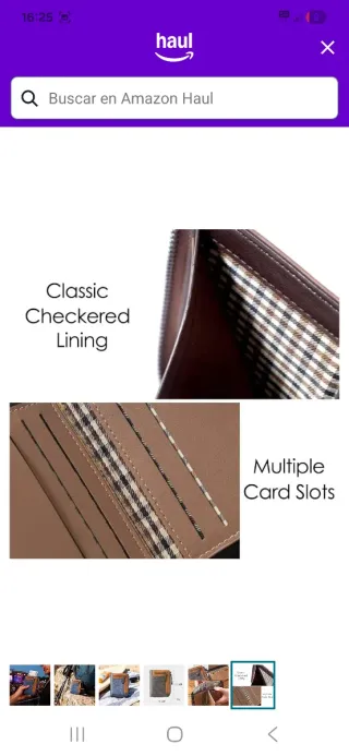 Cartera de hombre azul y marrón nuevo a estrenar