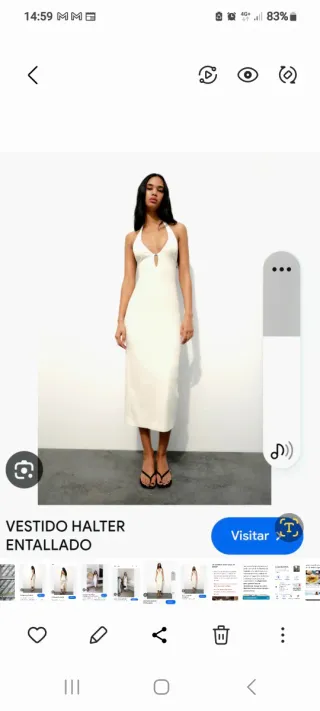 Vestido Zara blanco talla S con etiqueta