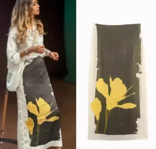 Falda larga Zara flores amarillas