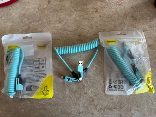 3 Cavi molla 4 in 1 retrattili per iphone android