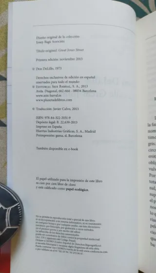 1* edición. La calle Great Jones. Don DeLillo.