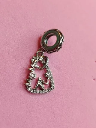 Charm Mamá Corazón Rosa Plata día de la madre