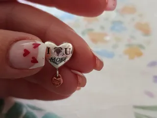 Charm Mamá Corazón Rosa Plata día de la madre