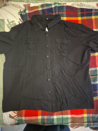 Camicia Uomo Manica Corta Nera Taglia 3XL