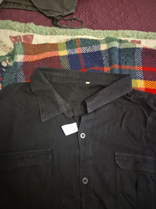 Camicia Uomo Manica Corta Nera Taglia 3XL