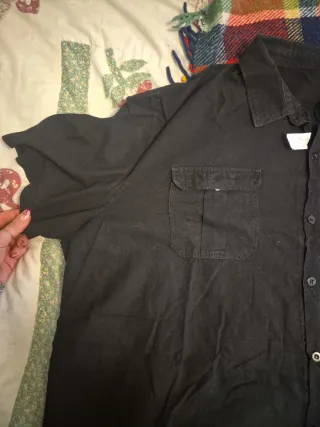 Camicia Uomo Manica Corta Nera Taglia 3XL