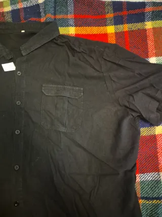 Camicia Uomo Manica Corta Nera Taglia 3XL
