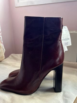 Botín tacón piel marrón talla 36