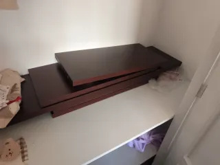 Mueble de salón madera y cristal