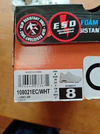 Zapatillas Skechers Trabajo Talla 38 Blancas