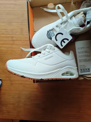 Zapatillas Skechers Trabajo Talla 38 Blancas
