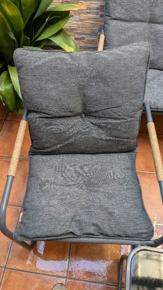 Conjunto de Jardín Gris Como Nuevo