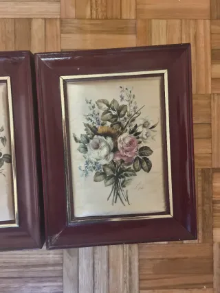 2 Cuadros de Flores Vintage