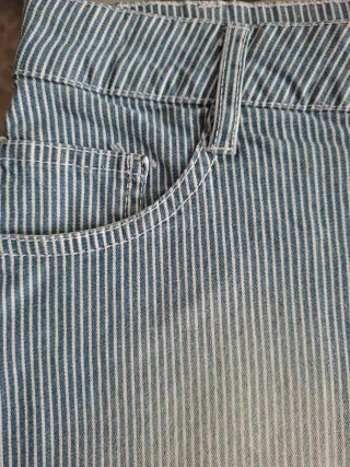 Falda vaquera mini rayas azules y blancas