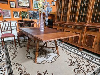 Mesa extensível antiga madeira maciça