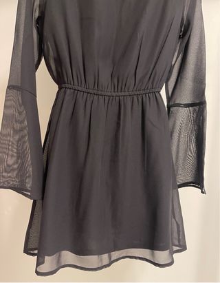 Vestido H&M preto manga comprida