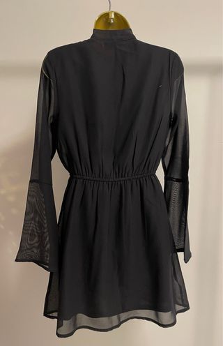 Vestido H&M preto manga comprida