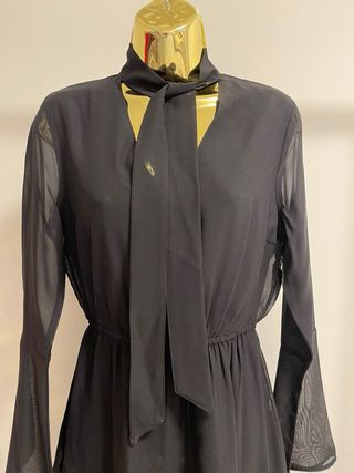 Vestido H&M preto manga comprida