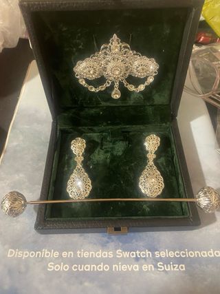 Aderezo, peineta y pincho huertana plata