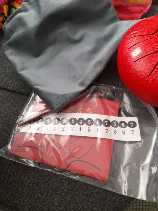 Tambor de lenguas de acero rojo, 16 cm, 11 tonos