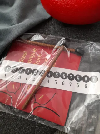 Tambor de lenguas de acero rojo, 16 cm, 11 tonos