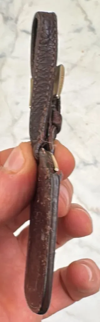 Portachiavi Prada in pelle marrone