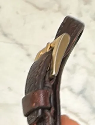 Portachiavi Prada in pelle marrone