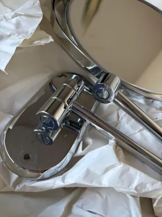 Espejo de aumento doble plateado