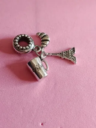 Dije Torre Eiffel y Café Plata