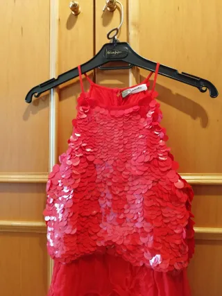 Vestido fiesta Tintoretto rojo lentejuelas