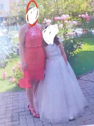 Vestido fiesta Tintoretto rojo lentejuelas