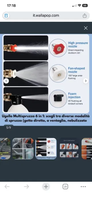 Pistola Idropulitrice a Batteria Ricaricabile Set