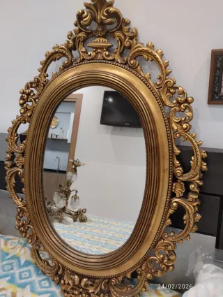 Espejo Madera Vintage Dorado