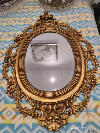 Espejo Madera Vintage Dorado