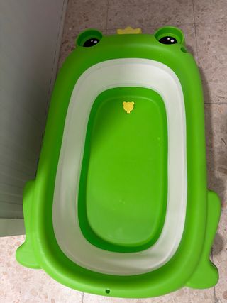 Bañera bebé plegable rana verde