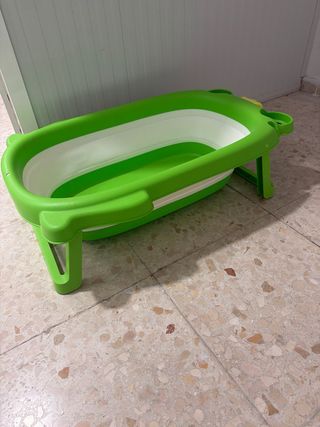 Bañera bebé plegable rana verde