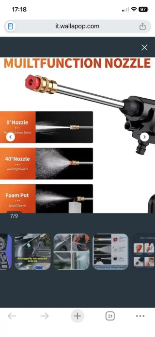 Pistola Idropulitrice a Batteria Ricaricabile Set