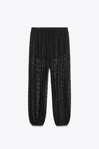 Pantalón bombacho encaje negro talla L con etiquet